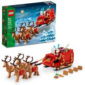 LEGO Santa's Sleigh Christmas Toy Set with Reindeer & Santa Figurine 40499